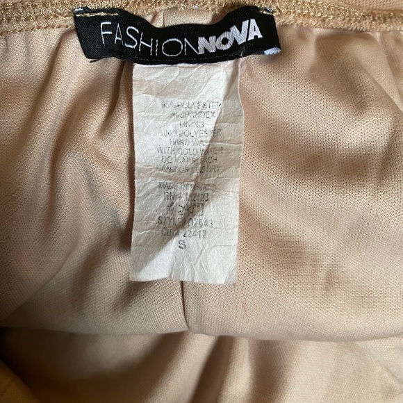 Fashion Nova Strapless Ruched Dress in Nude - Picture 5 of 5